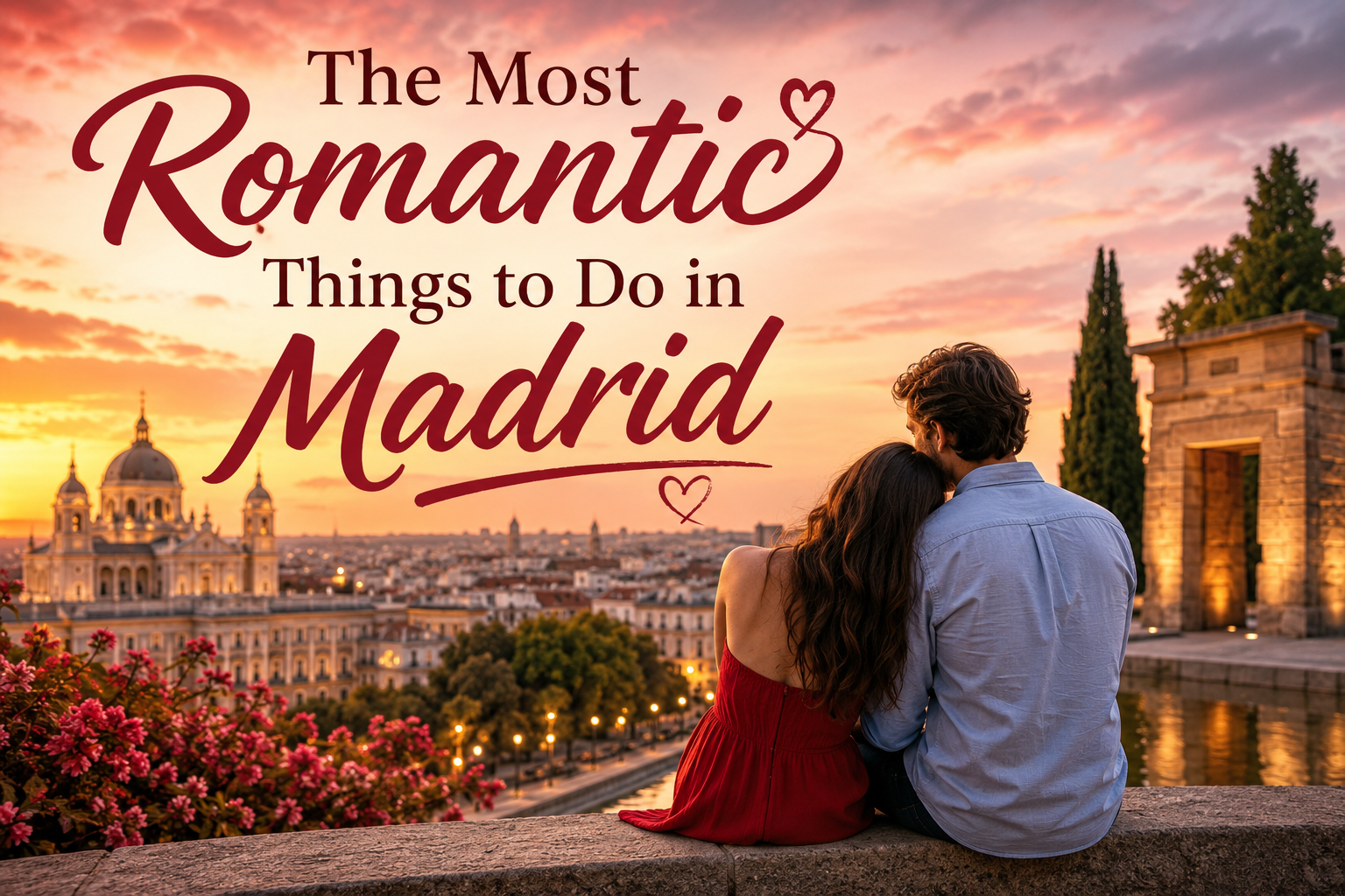 Romantic Madrid sunset
